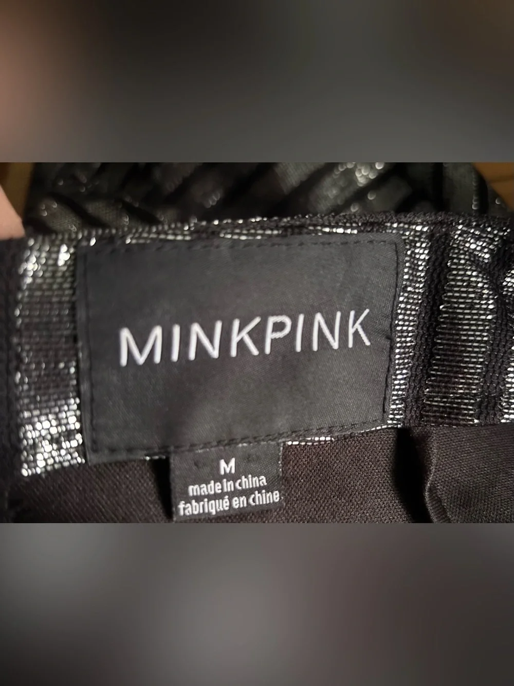 Mink & Pink 2 Piece Metallic Striped Skirt & Corset Top Size: Medium